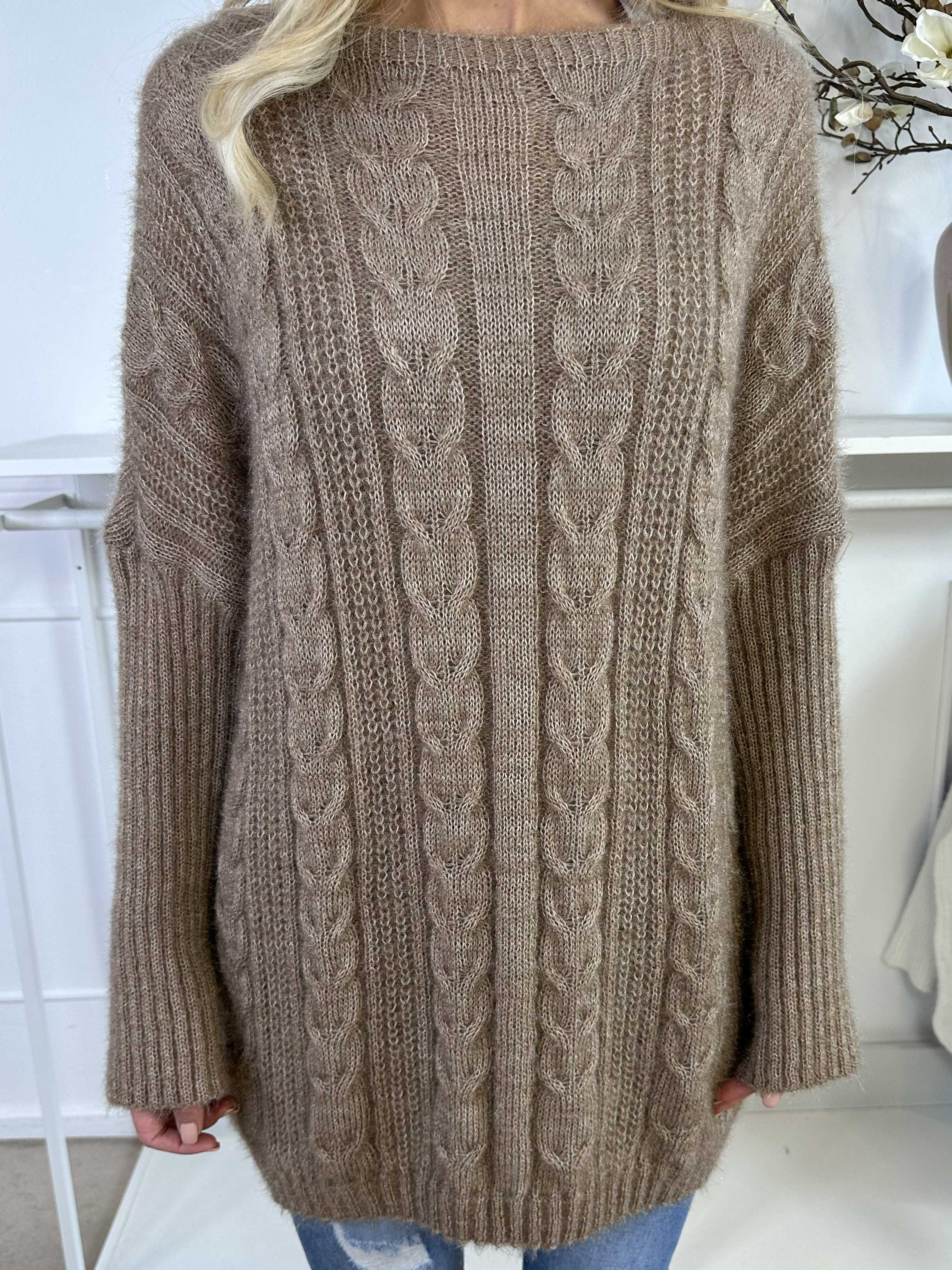 Johanna - Stickad blus i glansig trikå